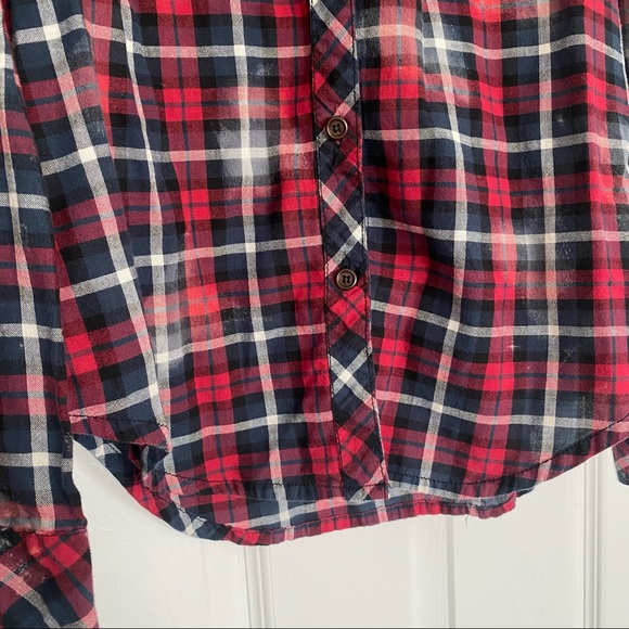 SWS | Distressed Red Plaid Button Up - Picture 5 of 12